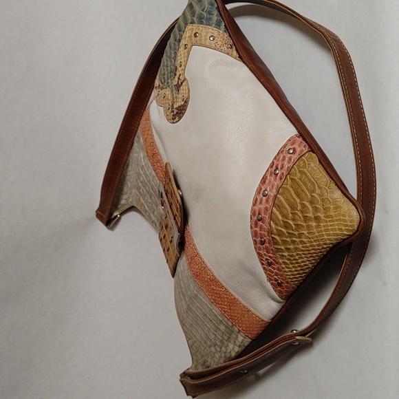 Vintage TOUS Flat Cross Shoulder Cobra & Crocodile Embossed Bag - Picture 6 of 15